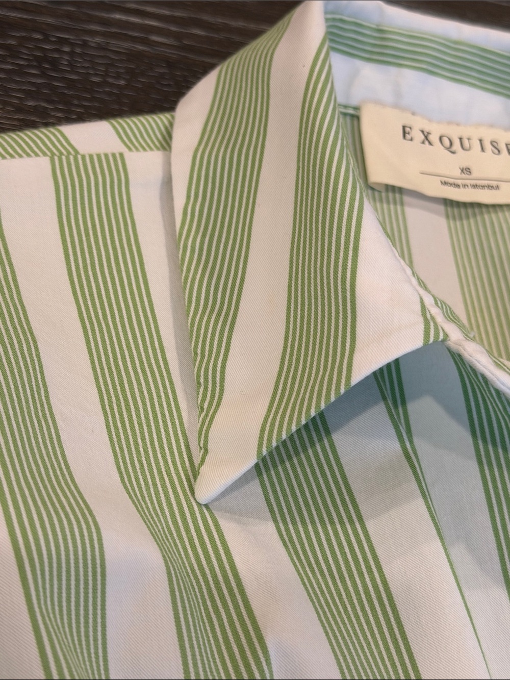 Anthropologie The Tobie Mini Shirt Dress by Exquise Button Front Green Size XS - Picture 12 of 14